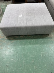 Grey Oversized Fabric Ottoman