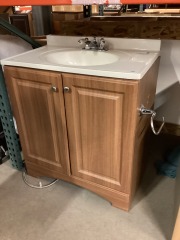 White Sink W\/Cabinet