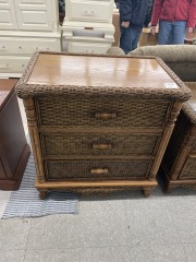 3 Drawer Wicker Dresser