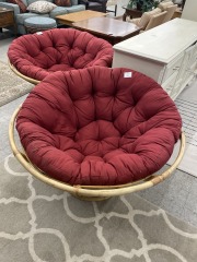 Rattan Red Papasan Chair