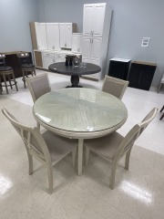 Blond Glass Top Dining Set