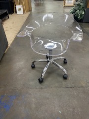 Lucite & Chrome Office Chair