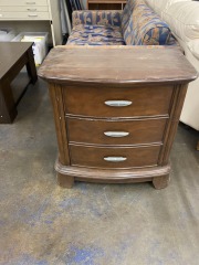 Traditional Wood Three Drawer Nightstand