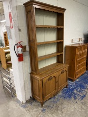 Vintage & Tall Tiger Oak Hutch