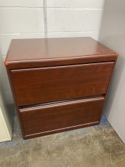 Cherry Finish 2 Drawer Lateral Filing Cabinet