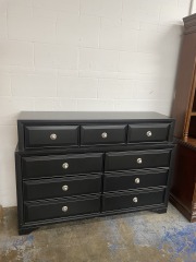 Modern Black Nine Drawer Dresser