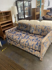 Vintage Century Orang & Blue Tapestry Couch