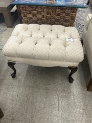 White Tufted Ottoman