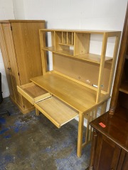 Blonde Wood Desk with Topper