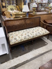 Vintage Cane Back Settee Bench