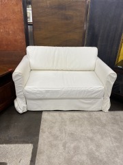 White Trundle Sleeper Loveseat