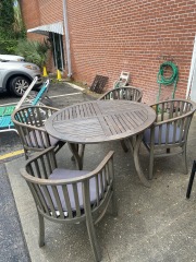 Wood Patio Table and Four Chairs