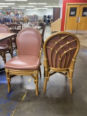 Vintage Shelby Williams Mauve & Bamboo Chair (Each)