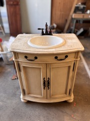 Elegant Antiqued White Vanity
