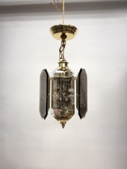 MCM Etched Glass Light Fixture