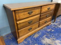 Retro 6 Drawer Longboy Dresser