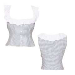2668P5 | GUIZIO Paloma Lace Top | EXTRA SMALL | POWDER BLUE