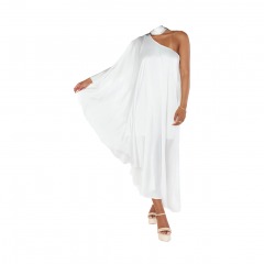 2660P5 | MUMU Rhea One Shoulder Dress | EXTRA SMALL | IVORY