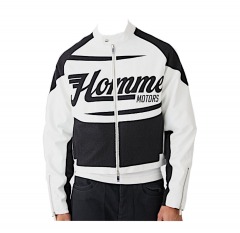 2239 P2 | BOOHOOMAN Boxy Pu Contrast Boucle Panel Moto Jacket