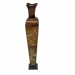 38\u201d Brown Metal Vase