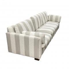 Local Famous Maker Long White and Grey Striped Sofa