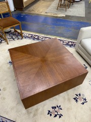 MCM Walnut & Chrome Cocktail Coffee Table