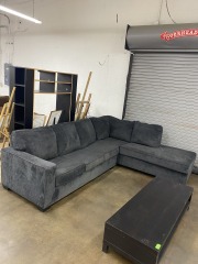 Charcoal Sleeper Sectional (No Delivery)