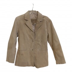 Relativity Tan Suede 100% Leather Jacket Coat - Women's Small