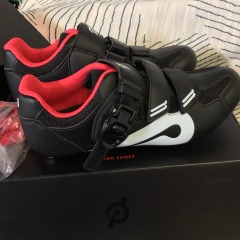 Peloton Cycling Shoes Size 38 EU \/ 7.5 US Women (Black Red)