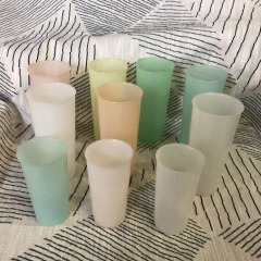 Set of 10 VTG Tupperware Stackable Pastel Juice Tumblers