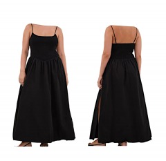 2556P4 | DISSH Milano Black Cotton Midi Dress | SIZE 10 | BLACK