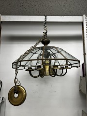 Glass and Brass Chandelier