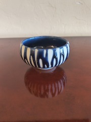 SM White & Blue drip glaze bowl