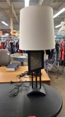 Modern Metal and Stone-Look Lamp
