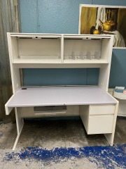 Timeless Ivory Steelcase Desk with Topper
