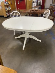 White Ikea Liatorp Dining Table w\/ Leaf