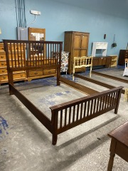 Cherry Mission Style Queen Bed Frame