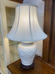 Wildwood Diamond Trellis China Table Lamp (each)