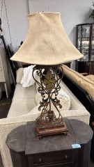 Intricate Metal Weathered-Look Lamp