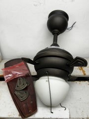 Bronze and Cherry Ceiling Fan with Light