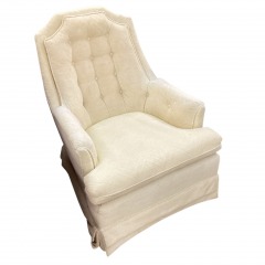 Vintage Tufted Light Yellow Chair
