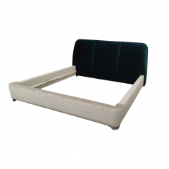 Arhaus King Velvet Green Hb and Taupe Side and Footboard