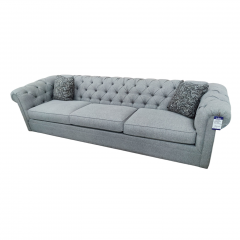 NEW Blue Grey Local Manufacturer Tufted Rolled Arm Sofa