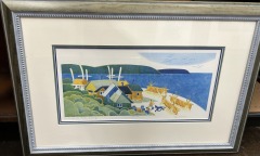 Kotzebue Fish Camp Original lithogtaph By Rie Munoz