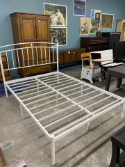 White Metal Full Size Bed Frame