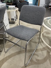 Grey & Chrome Stacking Chair (Each)