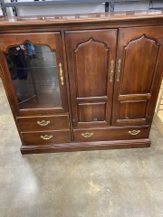 80s Dark Wood TV Armoire