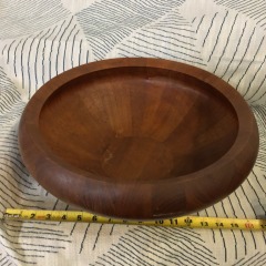 Jens Quistgaard Dansk IHQ Staved Teak Midcentury Wood Salad Bowl Denmark
