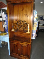 Pine Bookcase w\/Bottom Doors