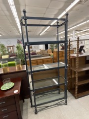 Black Metal\/Glass Shelving